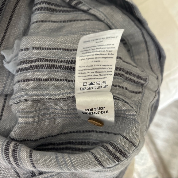 Faherty Isha 100% Linen Dress Women’s Sz M Blue Striped Sleeveless Beach Summer - Picture 11 of 11